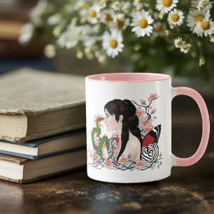 Caneca Cerejeiras Dragão Serenidade Fada Asiática