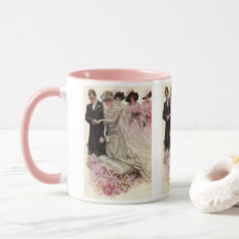 Cerimônia de Casamento Vitoriano Antigo Noiva e No