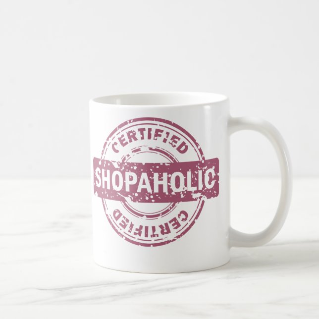 Caneca certificada de Shopaholic (Direita)