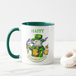Caneca Cerveja Feliz Dia de São Patrício Gato Irlandês Ca