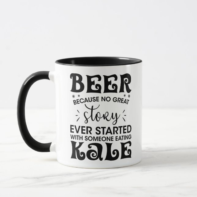 Caneca "Cerveja porque nenhuma história de excelente come (Esquerda)
