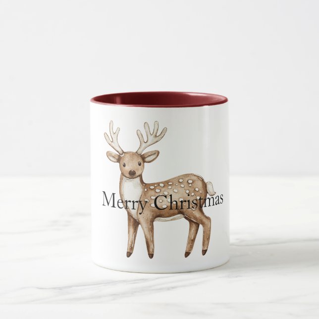 Caneca Cervo de Natal de Pão de Mel Creme (Centro)