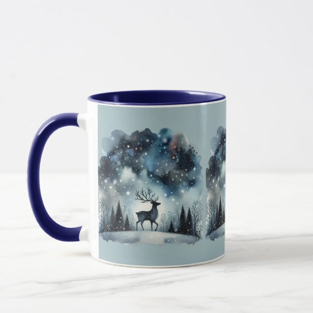 Caneca Cervo Noturno Invernal Estrelado (Esquerda)