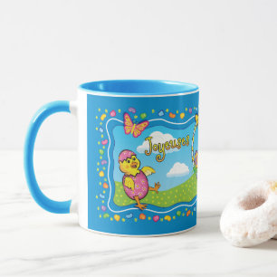 Caneca Cesta de Páscoa para dançante Cama cerâmica france