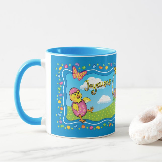 Caneca Cesta de Páscoa para dançante Cama cerâmica france (Com Donut)