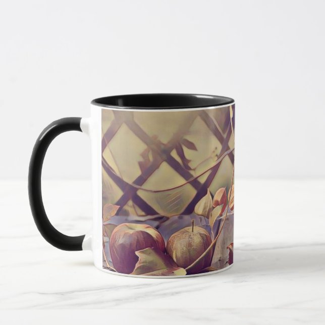 Caneca Cesto de queda de maçãs frutas (Esquerda)