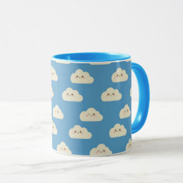 Caneca Céu Azul Céu Branco Sorrindo Nuvens Brancas Combo