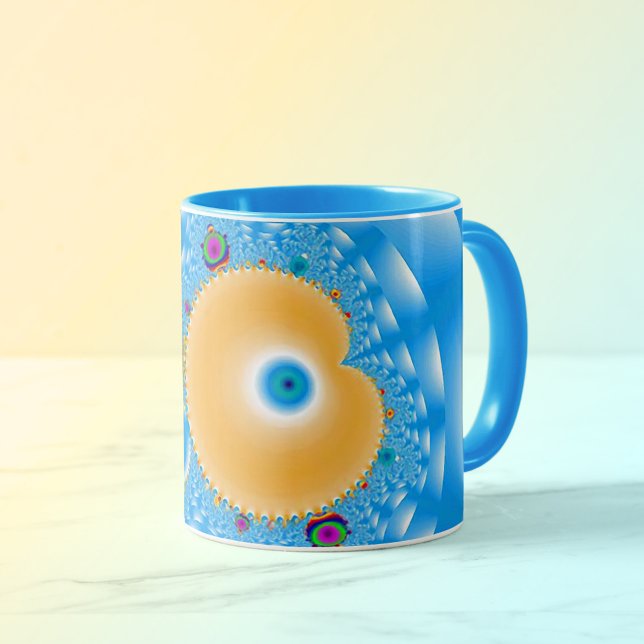 Caneca Céu Azul com Nuvens e Pêssego (Criador carregado)