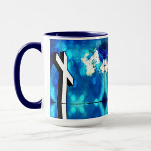Caneca Céu Azul Santo Espelho Azulejo Cerâmico