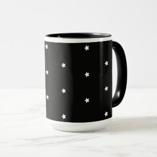 Caneca Céu Noturno, estrelas brancas à meia-noite,