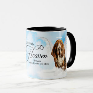 Caneca Céu Personalizado do Cão Basset Hound Memorial
