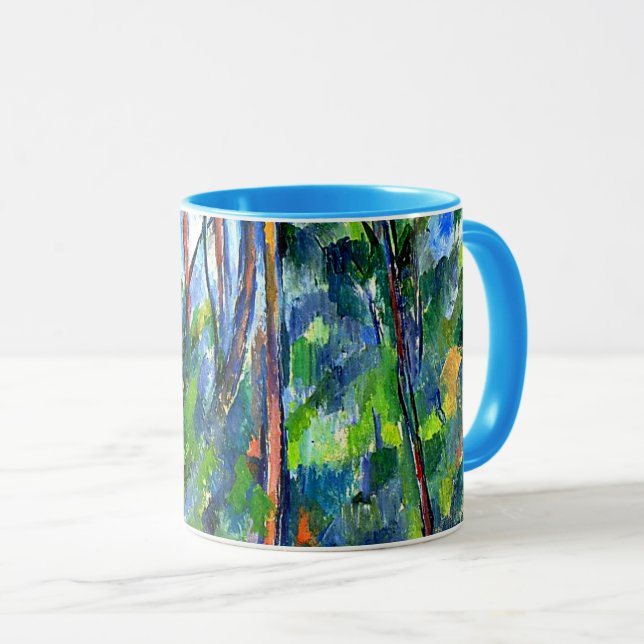 Caneca Cezanne - Na floresta, famosa pintura (Frente Esquerda)