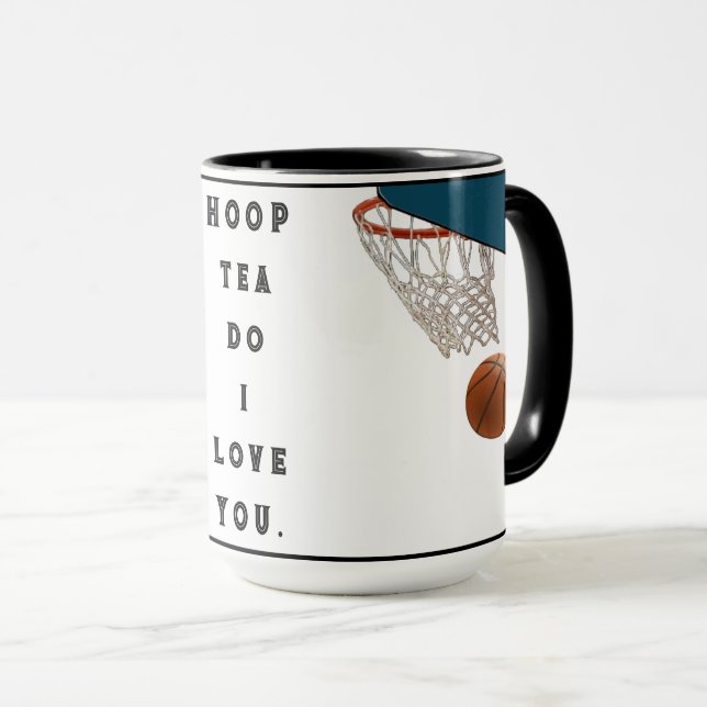 Caneca Chá de Basquetebol Divertido (Frente Esquerda)
