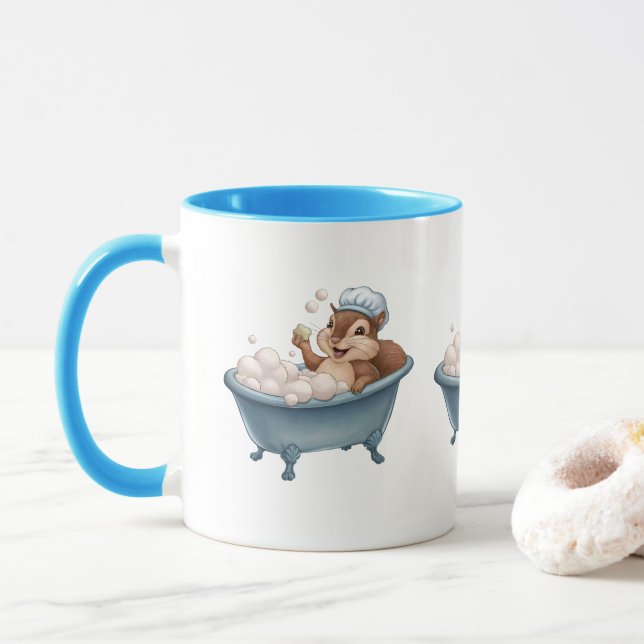 Caneca Chá de Bebê Esquilo Retrô (Com Donut)