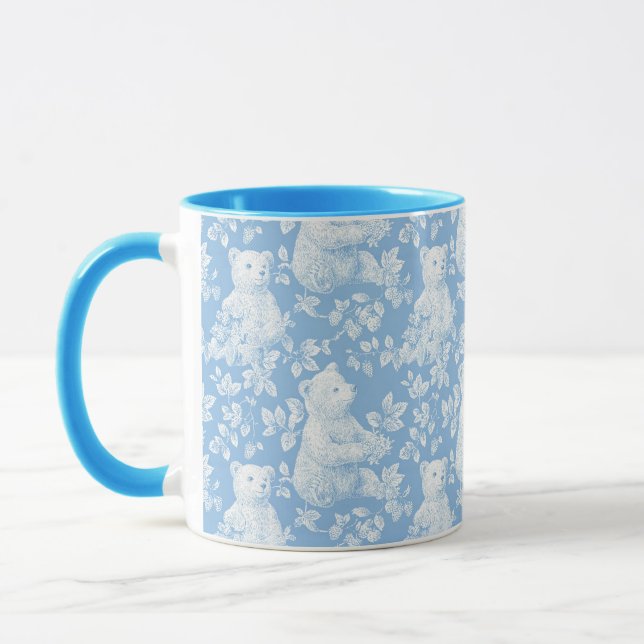 Caneca Chá de fraldas do Urso Floral do Toile (Esquerda)