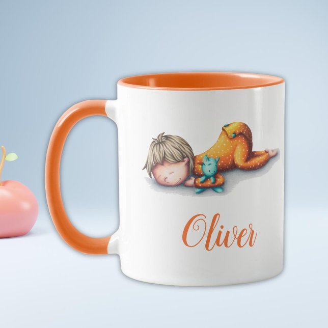 Caneca Chá de fraldas neutro, caneca-dormindo personaliza (Criador carregado)