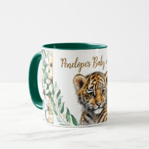 Caneca Chá de fraldas neutro por sexo - Tigre Realista