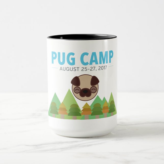 Caneca Chá do café do acampamento do Pug (Centro)