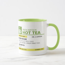 Caneca Chá quente da prescrição engraçada - verde limão