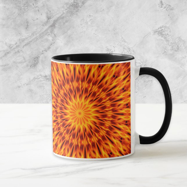 Caneca Chama Laranja Caleidoscópio (Criador carregado)