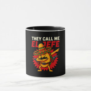 Caneca Chamam-me El Jefe Taco Funny Chefe Cinco De Mayo