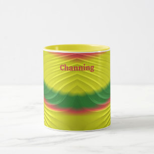 Caneca CHANNING ~ Vermelho Verde Amarelo Brilhante Fracta