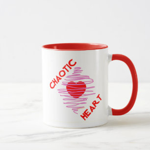 Caneca Chaotic Heart Love red Heart namorados romance