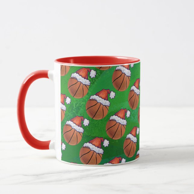 Caneca Chapéu de Papai Noel no Basquete no Green (Esquerda)