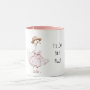 Caneca Chapéu de vestido rosa de ganso