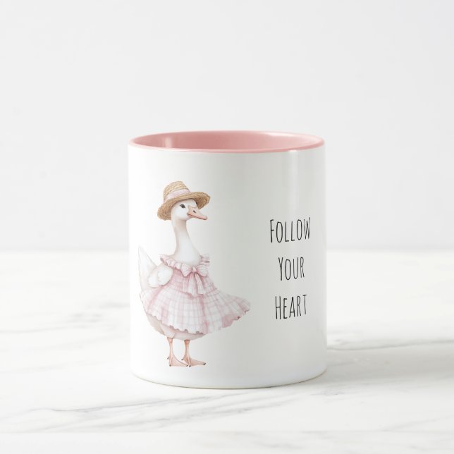Caneca Chapéu de vestido rosa de ganso (Centro)