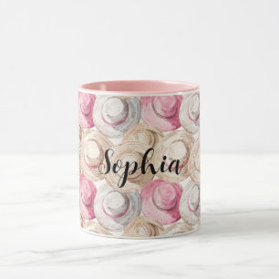 Caneca Chapéus de Palha Rosa Creme