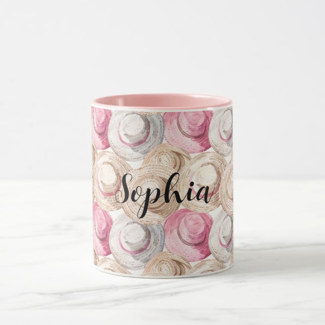 Caneca Chapéus de Palha Rosa Creme (Centro)