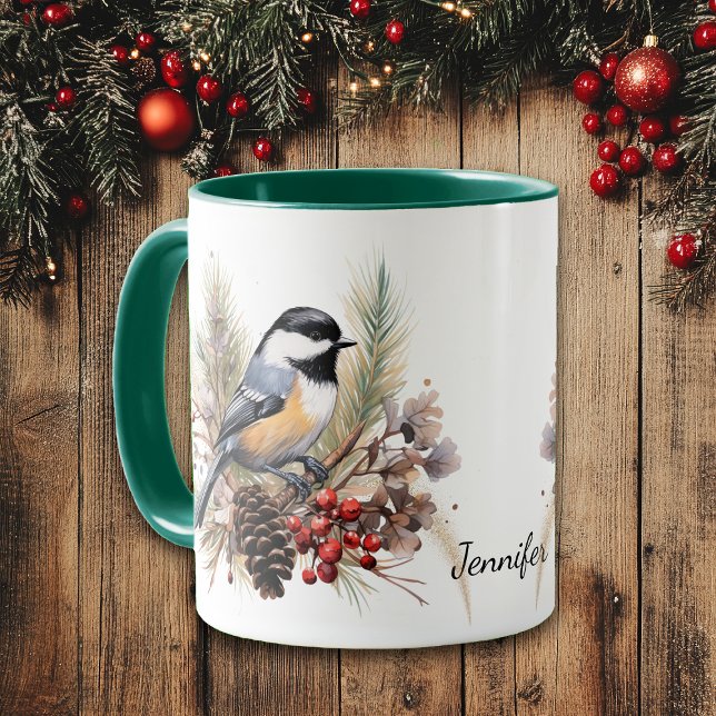 Caneca Chapim no Inverno (Criador carregado)