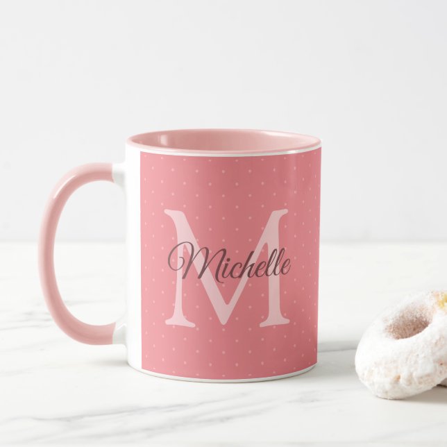 Caneca Charisma Red Personalizado Monograma Inicial Seu N (Com Donut)