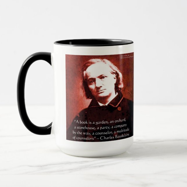 Caneca Charles Baudelaire "Um Livro É" Presentes de Citaç (Esquerda)