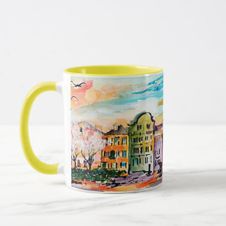 Caneca Charleston South Carolina Rainbow Row Whimsical