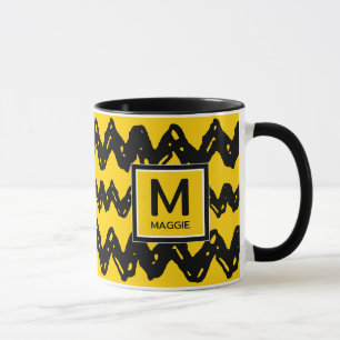 Caneca Charlie Brown Zig Zag   Adicione seu nome inicial