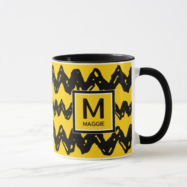 Caneca Charlie Brown Zig Zag | Adicione seu nome inicial (Direita)
