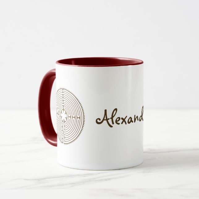 Caneca Chartres Labyrinth - Símbolo Espiritual Antiquado  (Frente Esquerda)