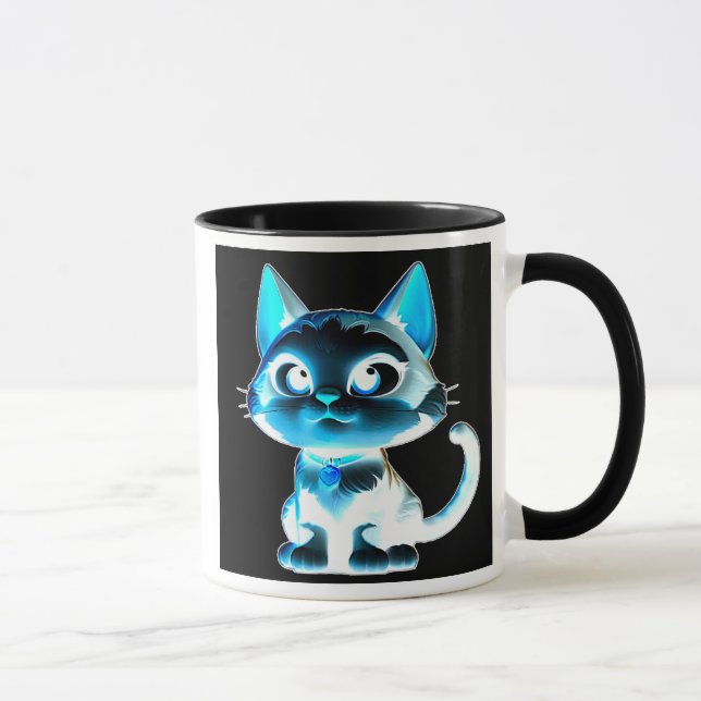 Caneca Chat stylisé à l’effet néon. (Direita)