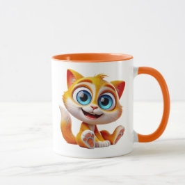 Caneca Chaton trop mignon aux grands yeux bleus.