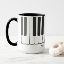 Caneca Chave de ebono de texto personalizado e de marfim