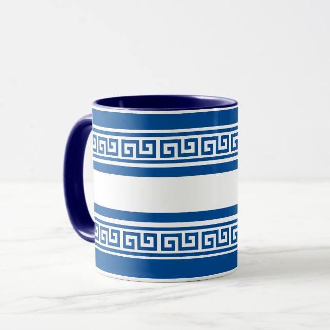 Caneca Chave grega azul (Frente Esquerda)