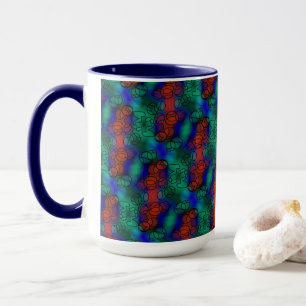 Caneca Chávena MUG Jimette Desenho vermelho azul verde
