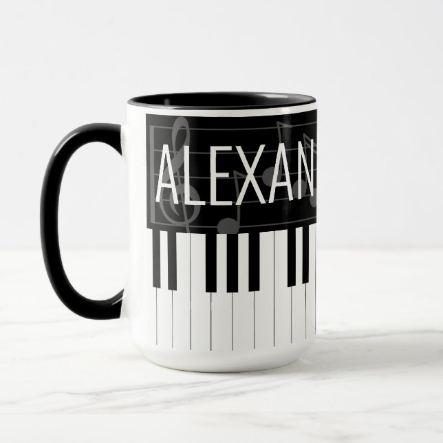 Caneca Chaves de Piano com Nome (Esquerda)