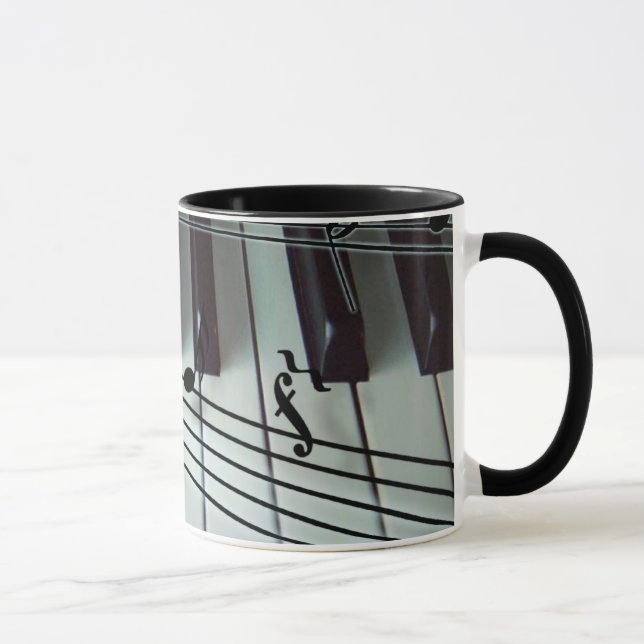 Caneca Chaves do piano e notas da música (Direita)
