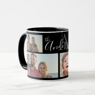 Caneca Chaveta Personalizada de Quatro Fotos da Família M