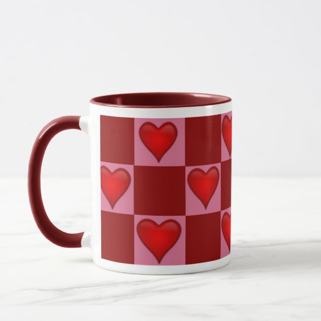 Caneca Checkerboard Hearts (Esquerda)