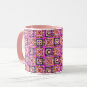 Caneca Checkered cor-de-rosa