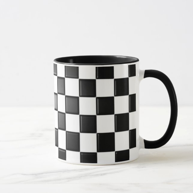 Caneca checkered preto e branco (Direita)